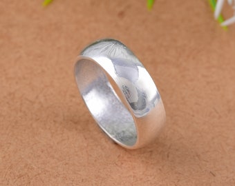 Alltags massiv 925 Sterling Silber Daumen Band Ring, handgemachte Silber Ring, Daumen Ring, breite Band 925 Sterling Silber Ring, breite Daumen Band