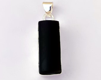 Black Tourmaline 925 Sterling Silver Pendant – Healing Crystal
