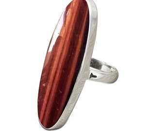 Schöner Roter Tigerauge Ring, 925 Sterling Silber Ring, Einzigartiges Geschenk für Frauen, Handgemachter Schmuck, Stilvoller Ring, Edelstein Ring, Minimalistisch
