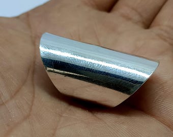 Handmade Sterling Silver Wide Band Ring - Boho Thumb Ring