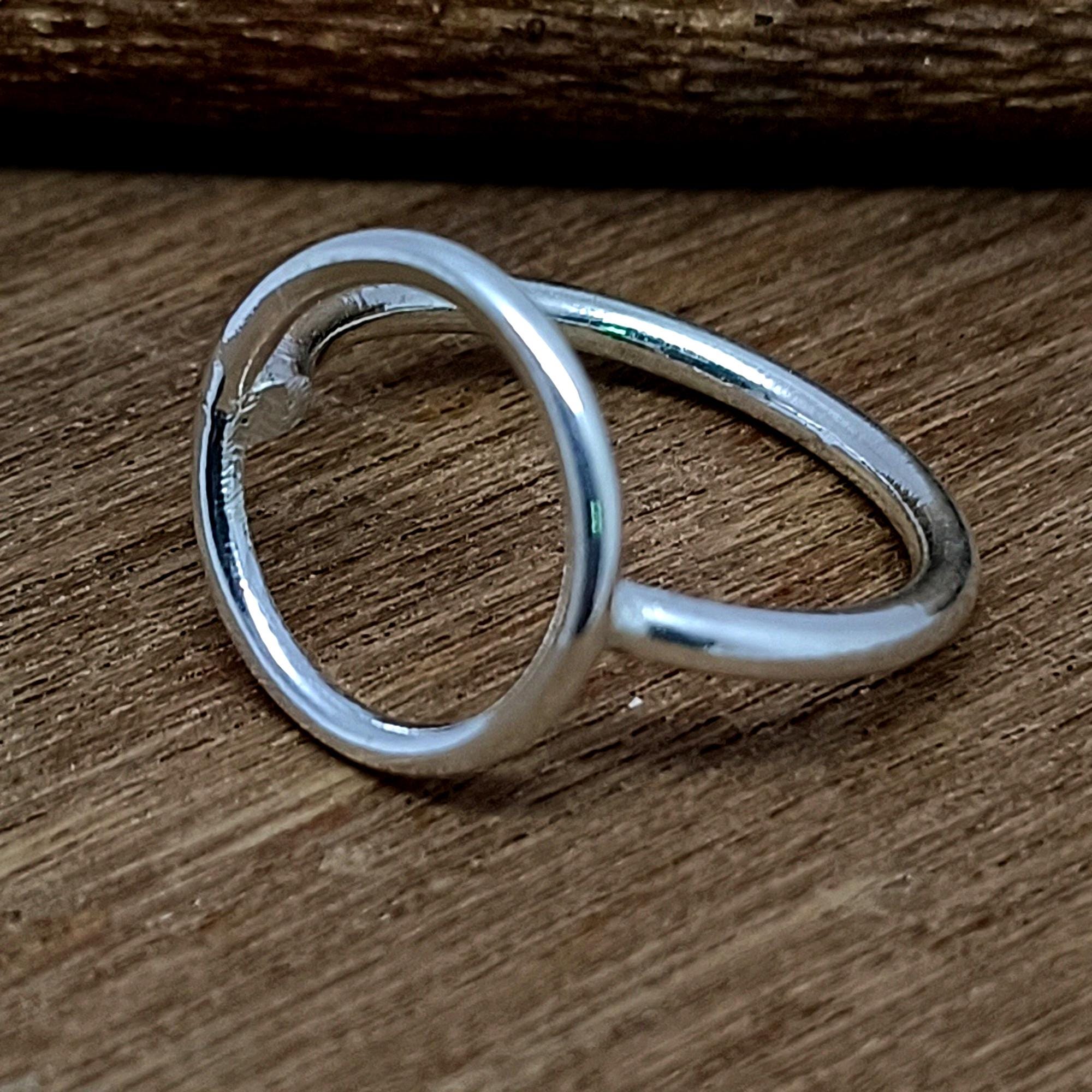 925 Sterling Silver Circle Ring, Silver Statement Ring 925 Sterling Silver Circle Ring, Silver Statement Ring