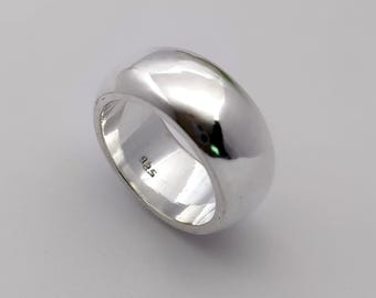 Handmade Sterling Silver Thick Band Ring, Boho Stacking Jewelry