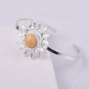 Einzigartiger äthiopischer Opal Armreif Sterling Silber Armreif, Manschette Armreif, Opal Armreif, handgemachtes Armband, Edelstein Armreif, Minimalist, Geschenk für sie