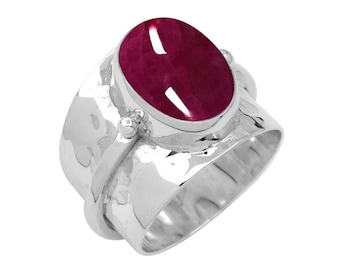 Schöner handgemachter roter Beryll-Ring, 925 Sterlingsilber-Edelsteinring, klassischer Ring für Frauen, Versprechensring, Jahrestags-Verlobungsgeschenk-Idee