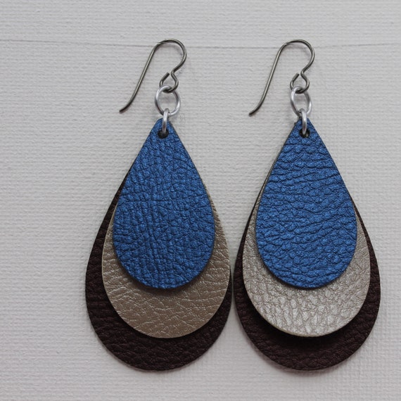 Faux leather on sale earrings etsy