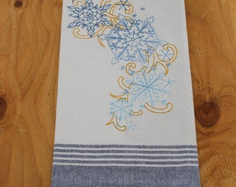 Snowflake Embroidered Kitchen Towel