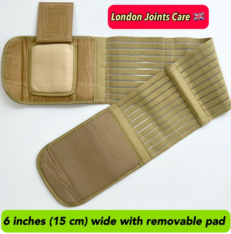Cinturón de soporte para hernia umbilical 6 u 8 pulgadas de ancho Carpeta abdominal y costillas Braguero para ombligo Transpirable Pre y poscirugía NHS UK imagen 2