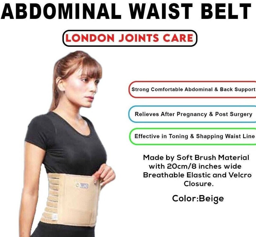 Truform Umbilical Hernia Truss - Abdominal Support Belt With Sponge Pad, Size 38 Inch Hip