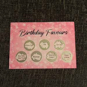 Cartes à gratter personnalisées pour adultes, faveurs sexuelles, cadeaux d'anniversaire & Match 3 pour GAGNER Idée cadeau BDSM DDLG Dom Sub Jeux sexuels cocu Mature image 3