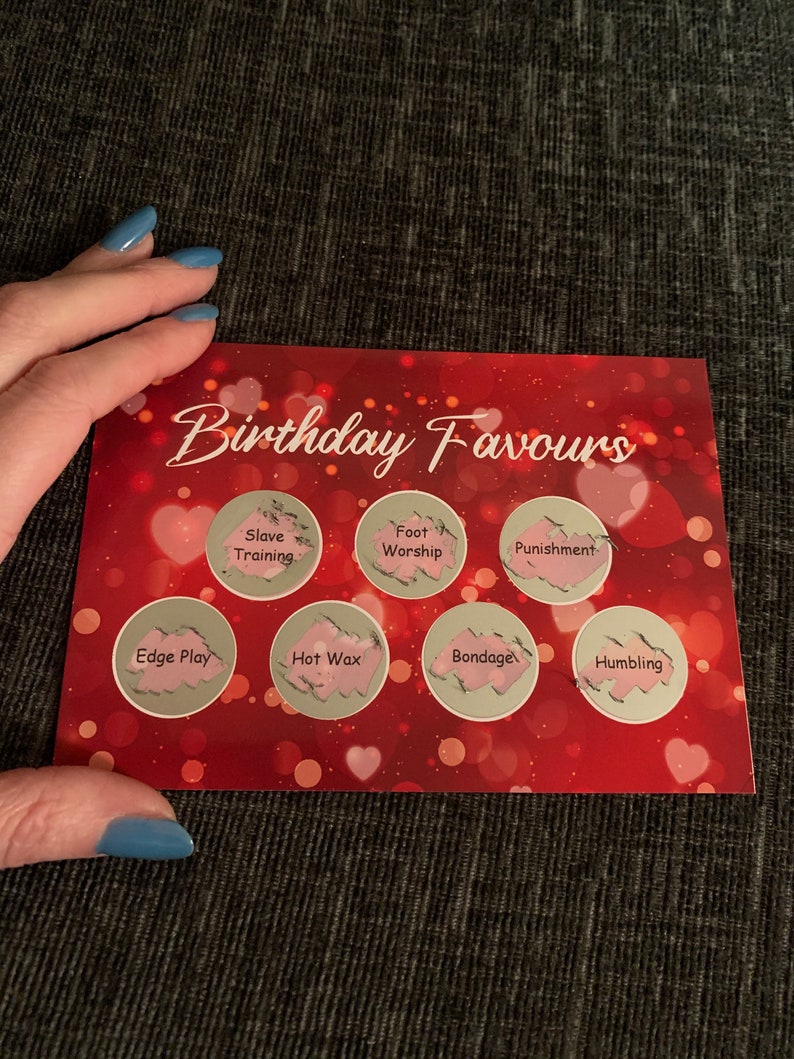 Cartes à gratter personnalisées pour adultes, faveurs sexuelles, cadeaux d'anniversaire & Match 3 pour GAGNER Idée cadeau BDSM DDLG Dom Sub Jeux sexuels cocu Mature image 8