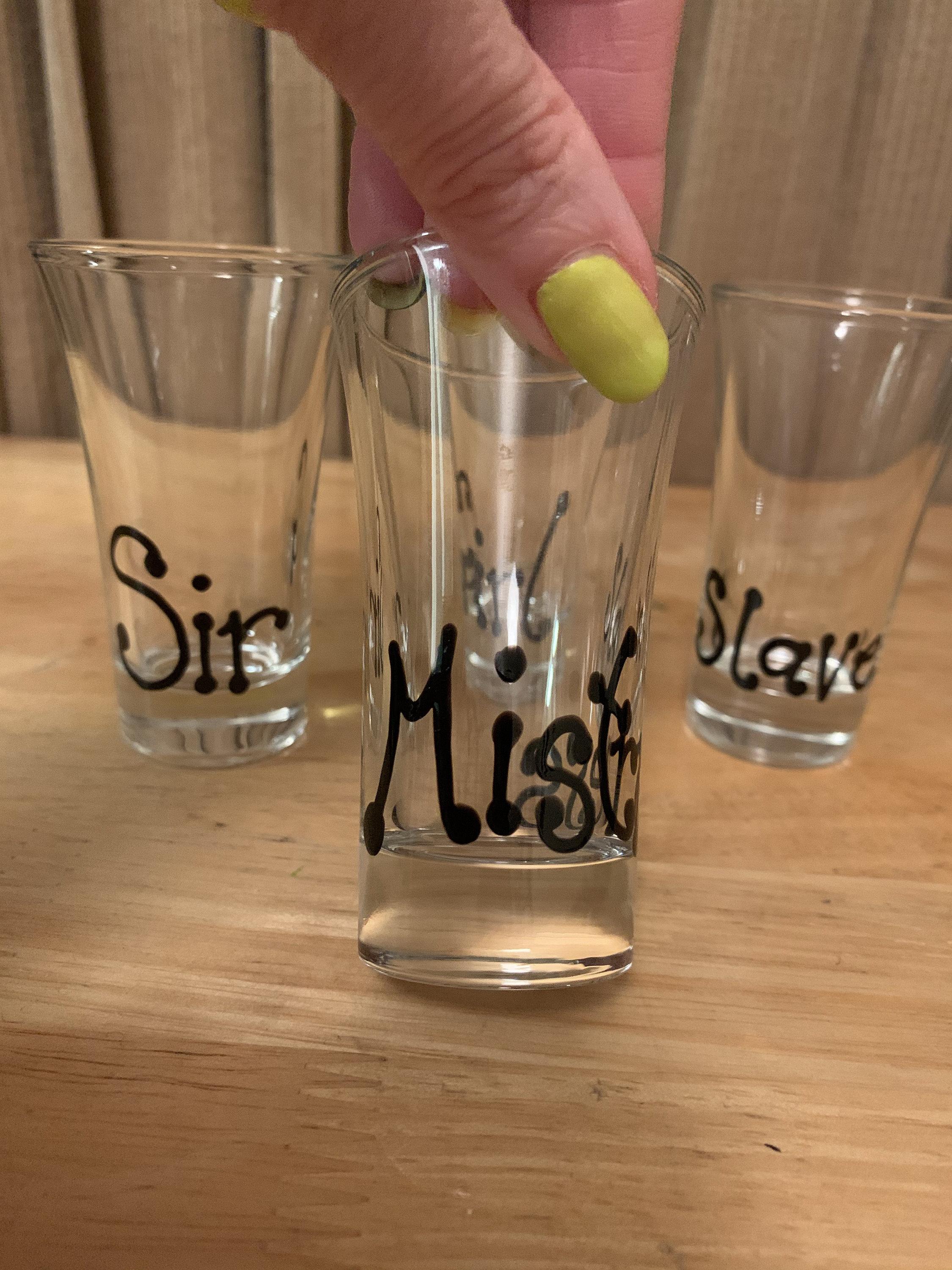 Personalised Shot Glasses X3 Custom Wording Master Adult Etsy