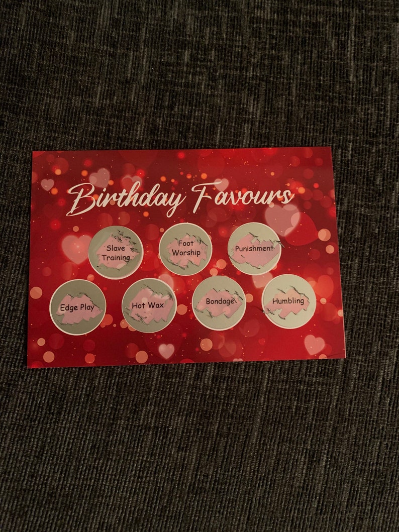 Cartes à gratter personnalisées pour adultes, faveurs sexuelles, cadeaux d'anniversaire & Match 3 pour GAGNER Idée cadeau BDSM DDLG Dom Sub Jeux sexuels cocu Mature image 4