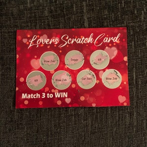 Cartes à gratter personnalisées pour adultes, faveurs sexuelles, cadeaux d'anniversaire & Match 3 pour GAGNER Idée cadeau BDSM DDLG Dom Sub Jeux sexuels cocu Mature image 5