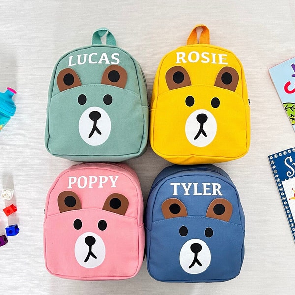 Bear Backpack Childrens Backpack Kids Nursery Bag Personalised Toddler Backpack Travel Bag Teddy Bag Preschool Bag - Gift for kids