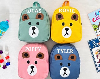 Bear Backpack Childrens Backpack Kids Nursery Bag Personalised Toddler Backpack Travel Bag Teddy Bag Preschool Bag - Gift for kids