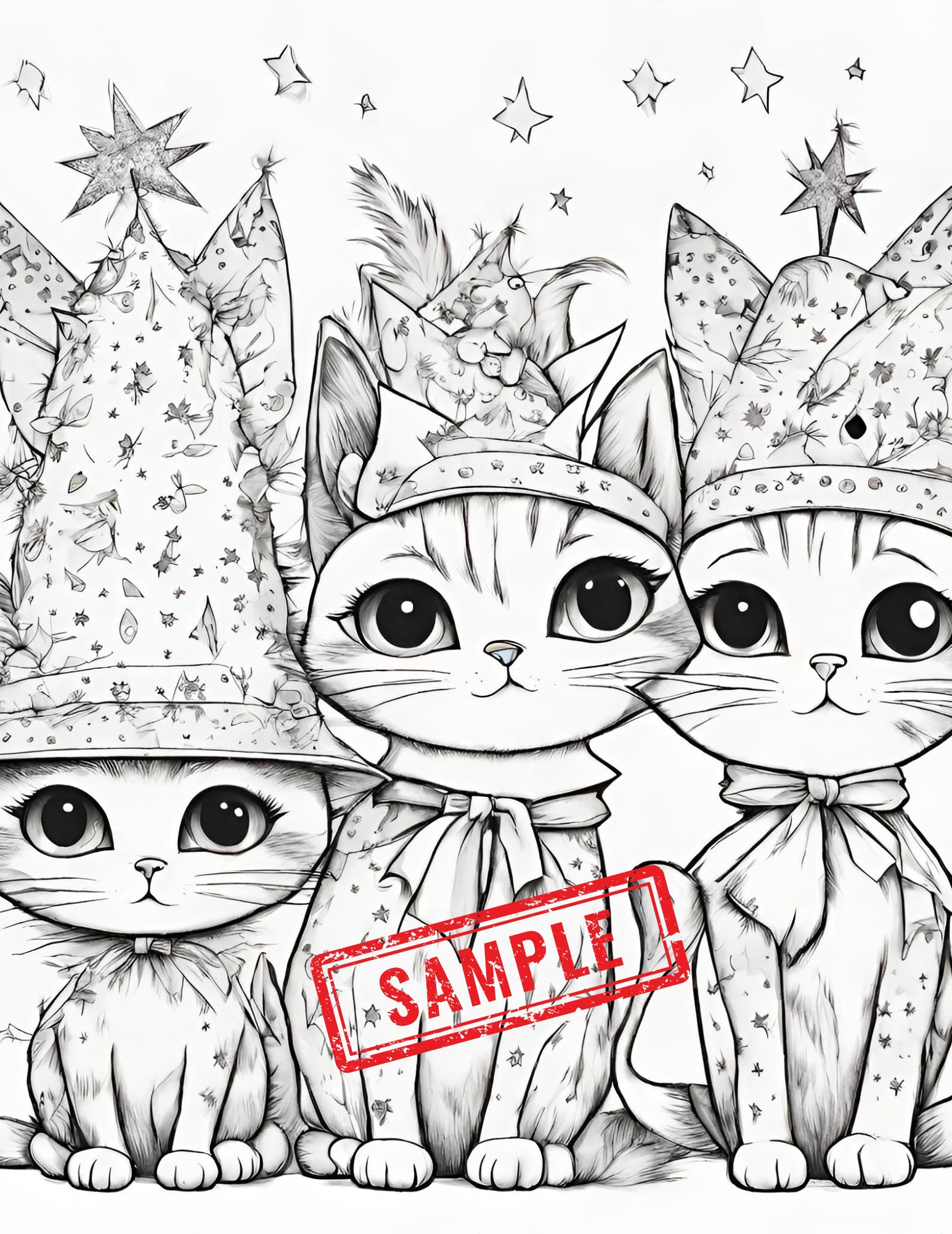 Birthday Cat Coloring Pages, 80 Printable PDF Pictures of Cute Cats