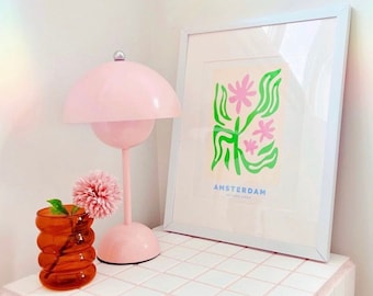 Amsterdam Flower Print | Flower art print, floral art, pastel art print, pink art, flower  illustration, travel art, city art.