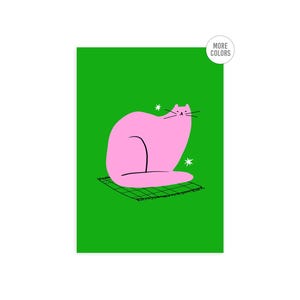 Chonky Boi Print | Funny cat art, Cute Cat art print, Cat Art, Kitty, Cat illustration, Colorful cat art, Minimal Cat Art, Cat art print.