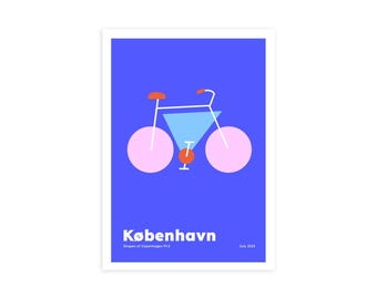 Copenhagen Bike Art Print: Colorful Danish Bicycle Giclée Print