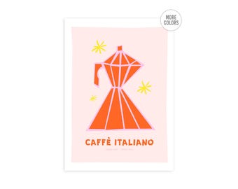 Italian Moka Pot Art Print: Kitchen Coffee Decor