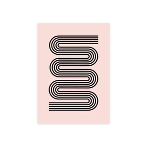 Abstract Cream Line Art Print: Minimalist Scandinavian Decor