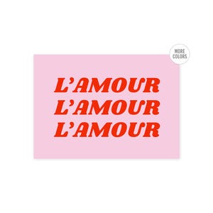 Lamour French Art Print: Colorful Feminine Quote