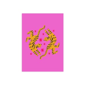 寅年アートプリント：ミニマリストのジャングルイラスト