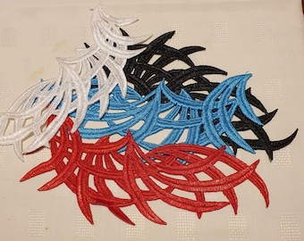 Headpiece bases without rhinestones,  sold in mirror pairs. Red white black turquoise purple.