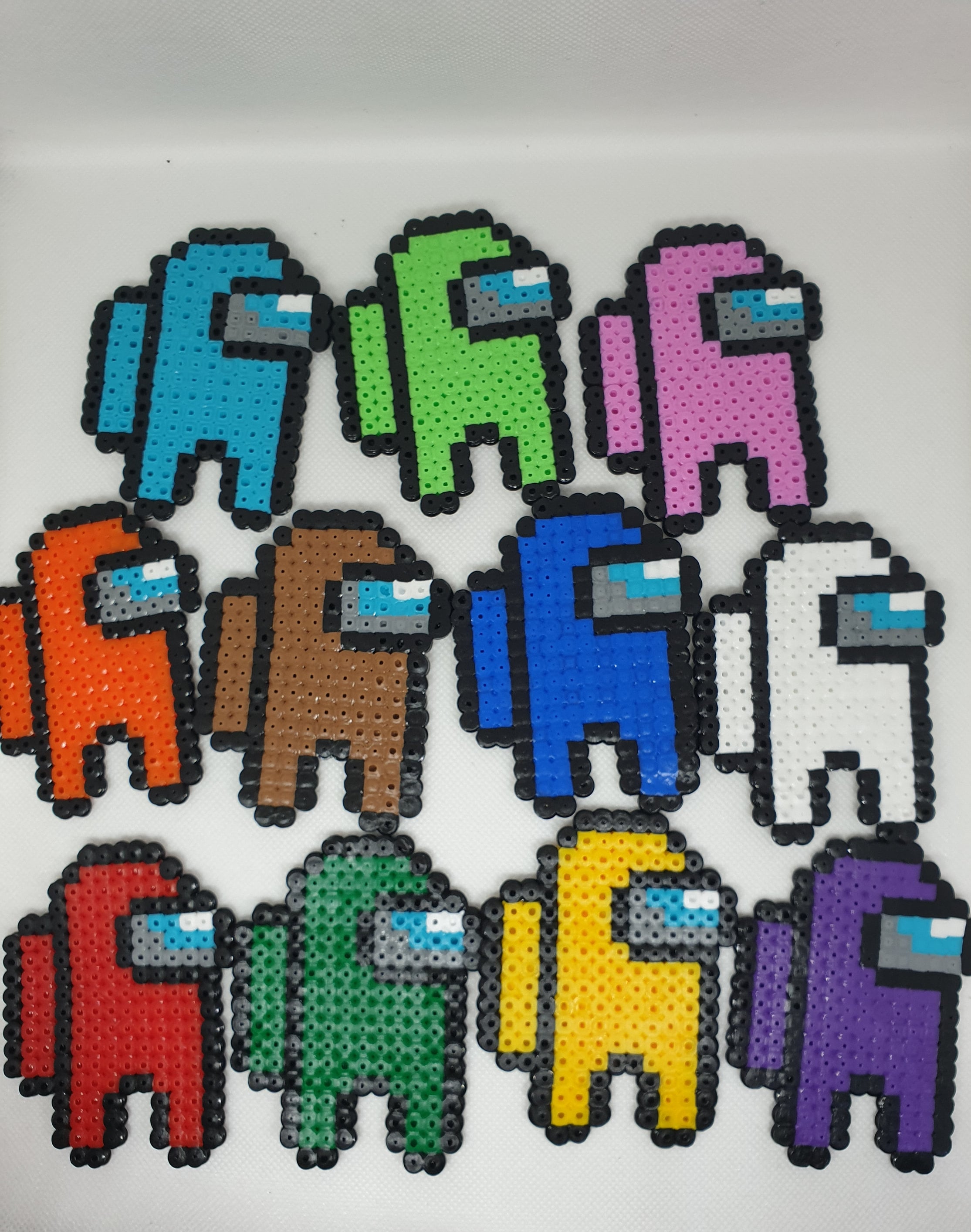 Among Us Perler/hama Beads Gaming Gamer Fuse Beads Keyring Crewmates
