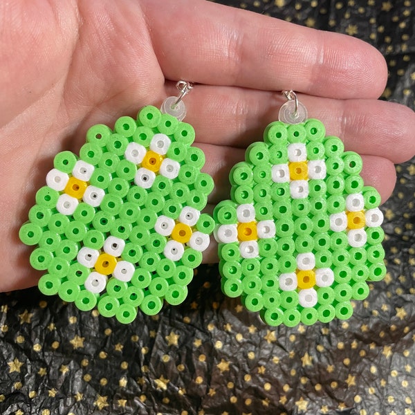 Easter egg dangle earrings | gifts for her | Hama | perler | fuse beads