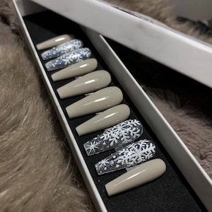 Custom made press on nails &quot;Winter collection&quot;
