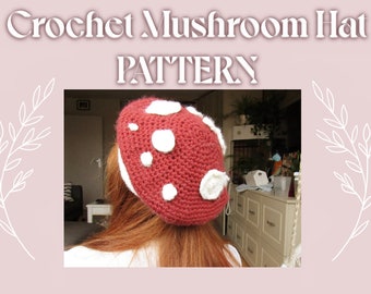 Crochet Mushroom Hat PATTERN DOWNLOAD