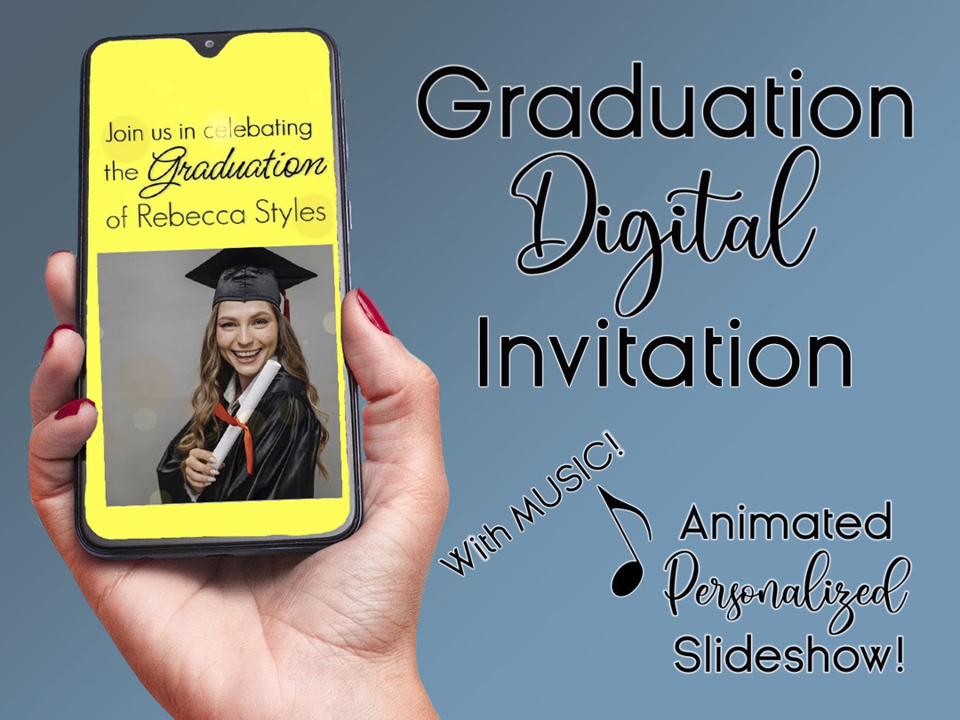 Digital Graduation Template Invitation Announcement Picture Video