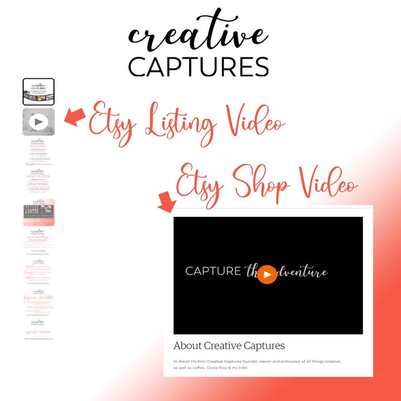 Etsy Listing Video Customize to Drive Sales Business Promotion Social Media Increase Shop Visits Etsy Shop Video Etsy Marketing Video