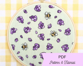 Lavender PDF Embroidery Pattern & Tutorial (January)