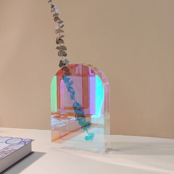 Iridescent Vase Modern Contemporary Home Decor Clear - Iridescent Home Decor Iridescent Vase Modern Contemporary Home Decor Clear - Iridescent Home Decor