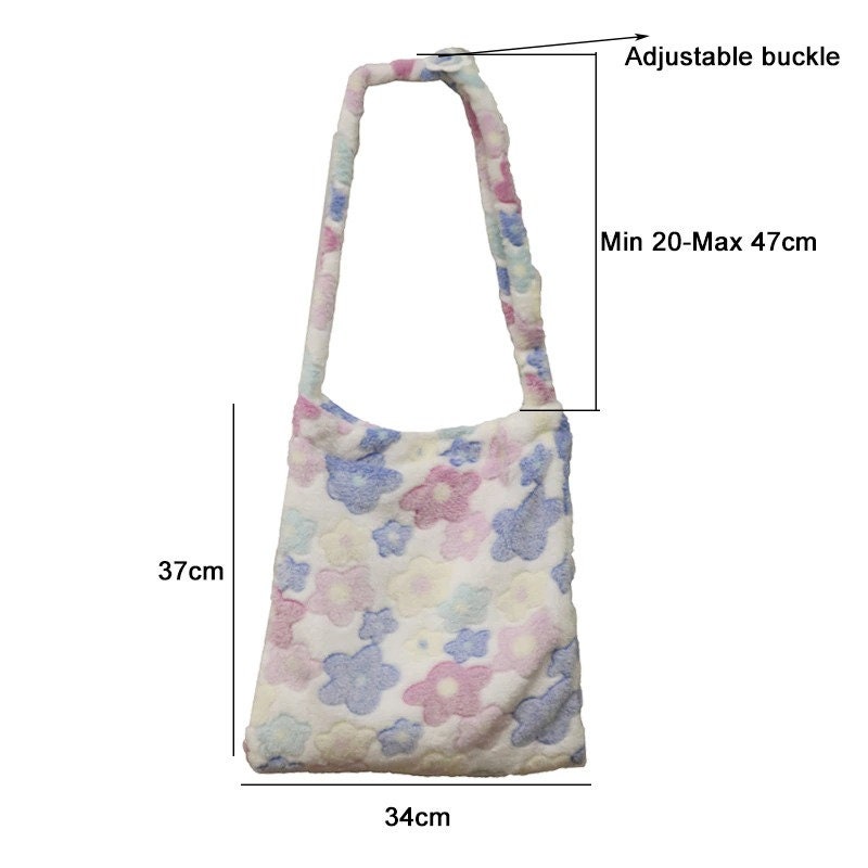 Women's Tote Bag Canvas Cute Tote Bag Fluffy Plush | Etsy
