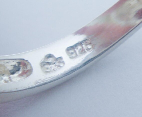 Natural Blue Diamond Ring, Solid .925 Sterling Si… - image 4