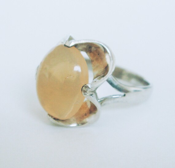 Lemon Moonstone Solid .925 Sterling Silver Ring, … - image 3