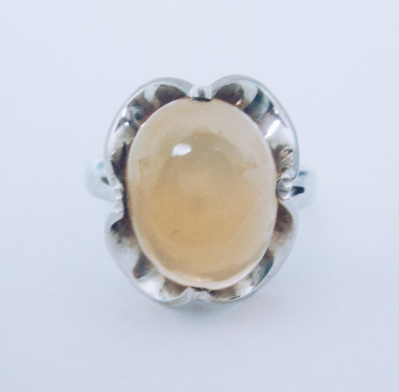 Lemon Moonstone Solid .925 Sterling Silver Ring, … - image 2