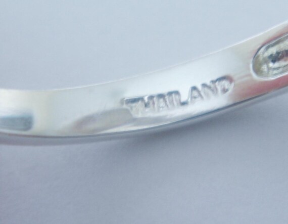 Natural Blue Diamond Ring, Solid .925 Sterling Si… - image 5