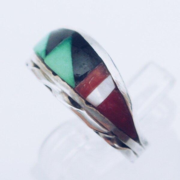 Bague En Argent 925 Avec Incrustations De Nacre - Taille 58,5 - État Occasion
