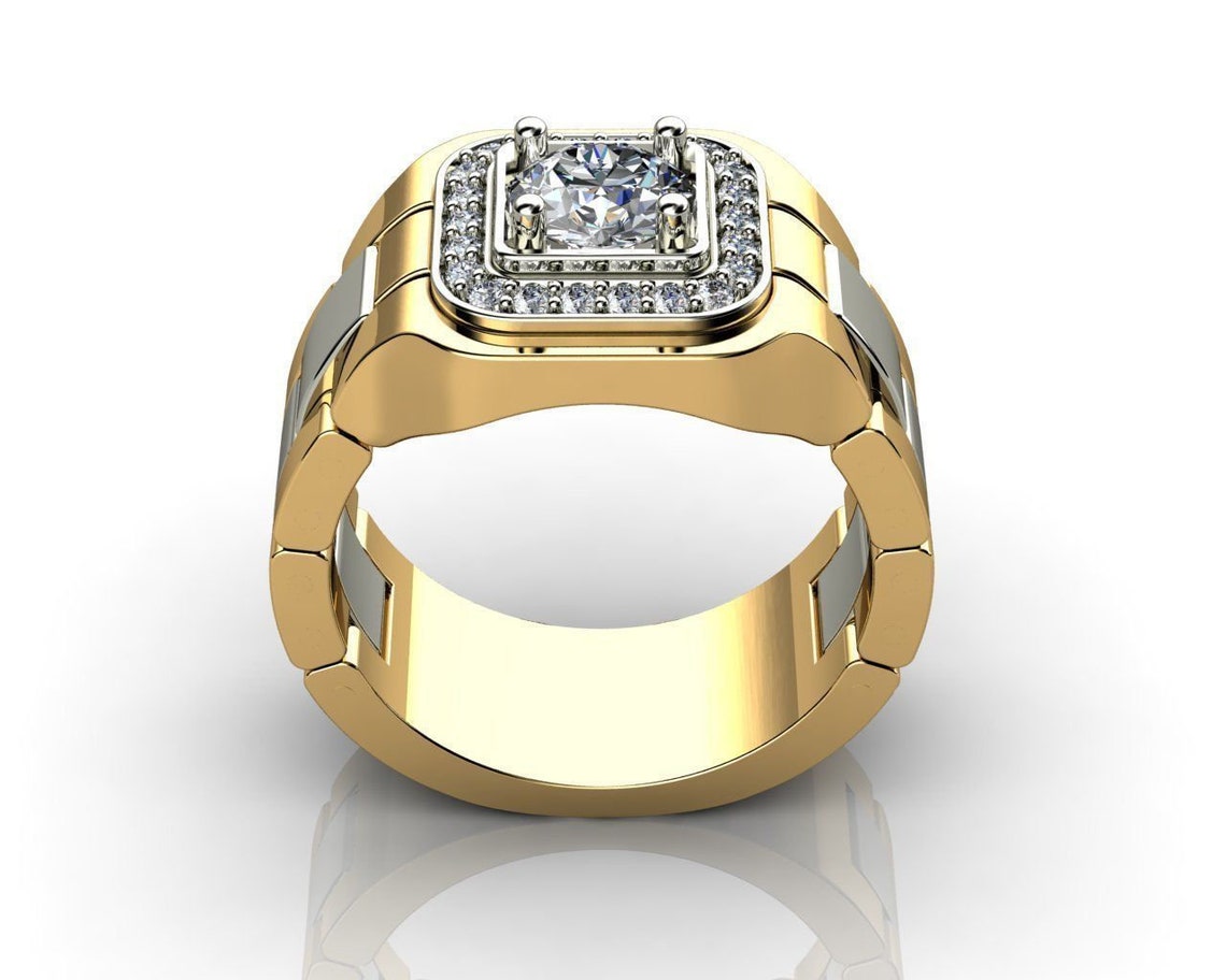 Men RingWhite Mens Ring Rolex Style Men's Silver Ring Etsy