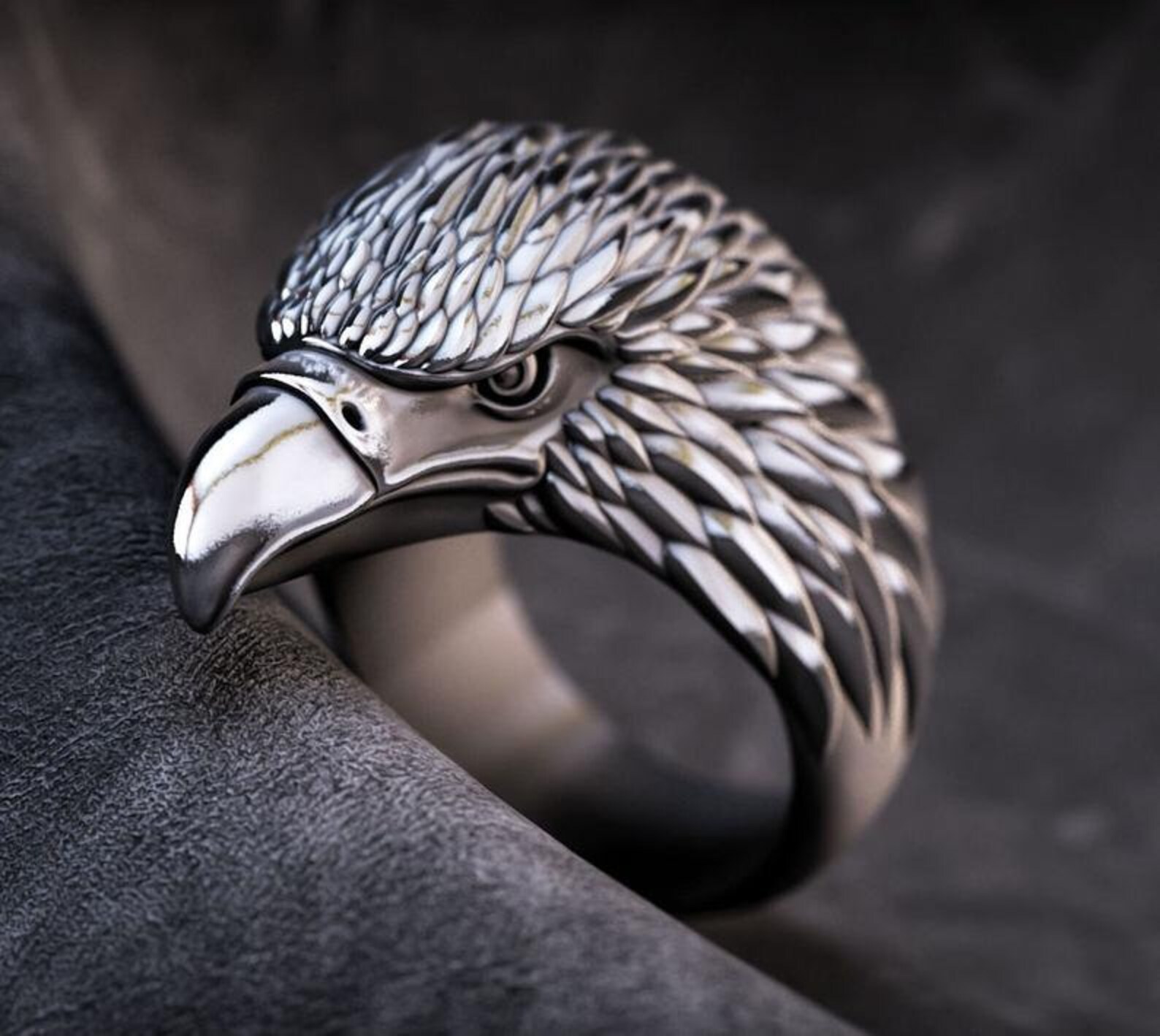 Eagle Handmade Ring Eagle Head Ring Silver Eagle Head Etsy