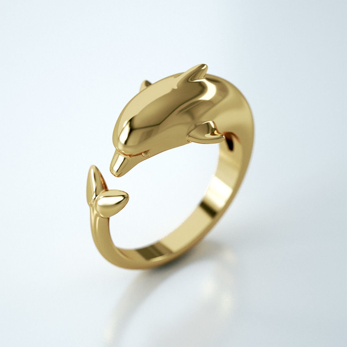 Dolphin Ring Solid 925 Sterling Silver Bottlenose Animal Etsy