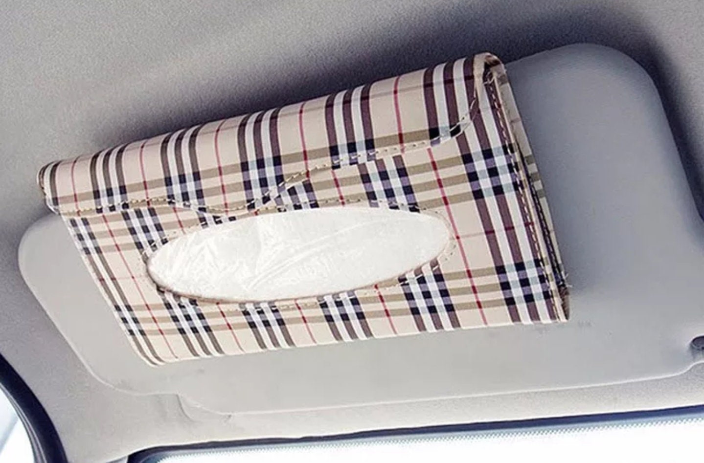 Car Tissue Holder Plaid Kleenex Box for Car Visor Etsy