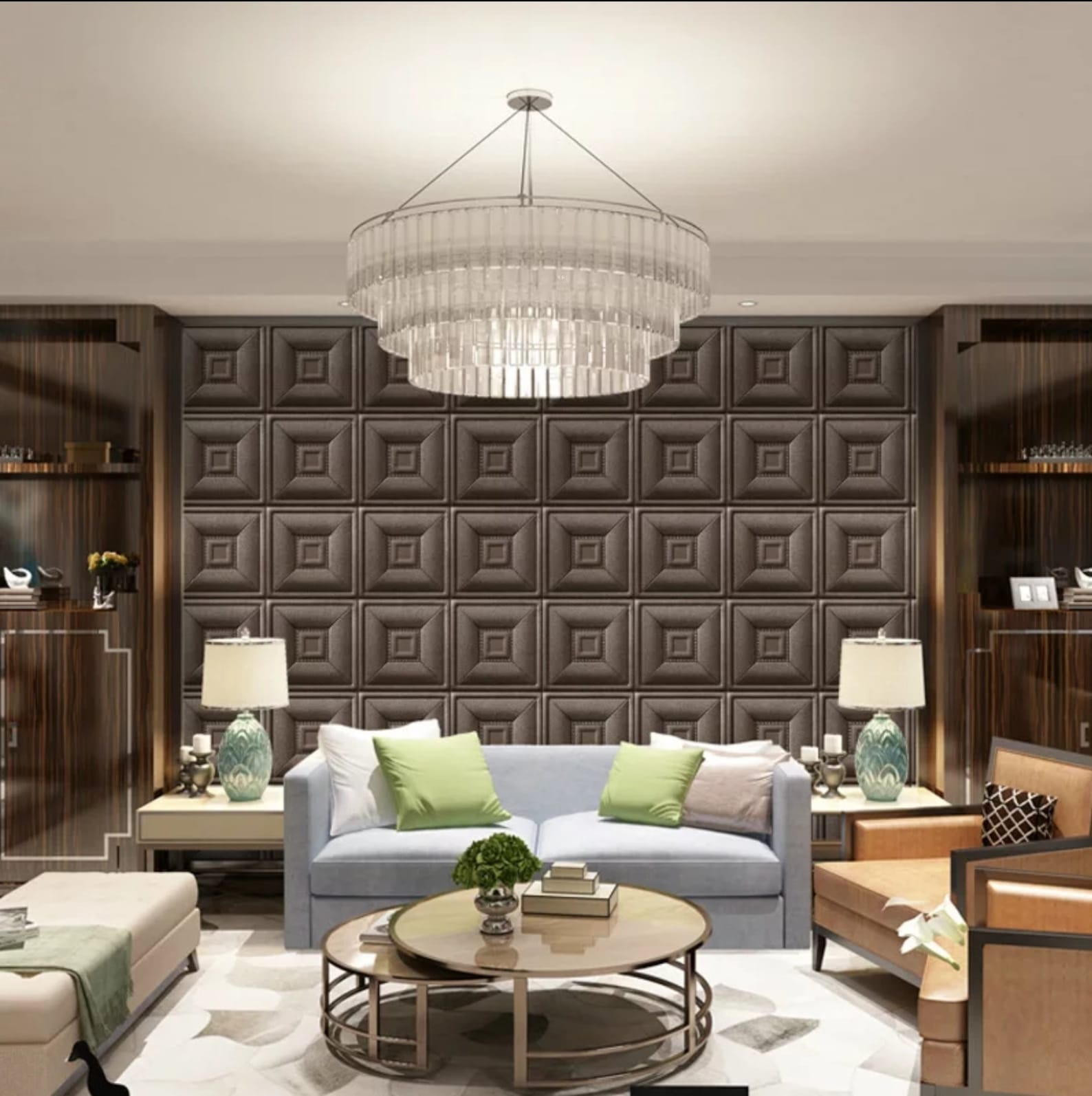 3D Self Adhesive Wall Panels 2 pieces set Modern abstract 3D Etsy