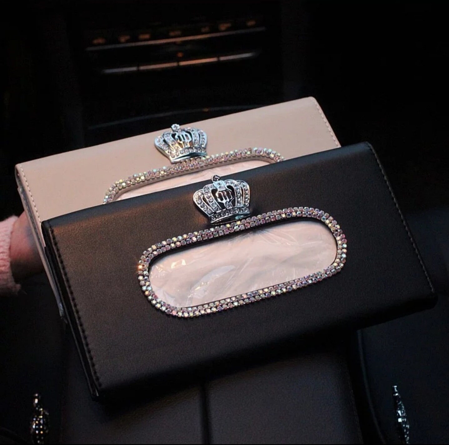 Crystal Car Tissue Holder Bling Rhinestone Kleenex Holder Etsy