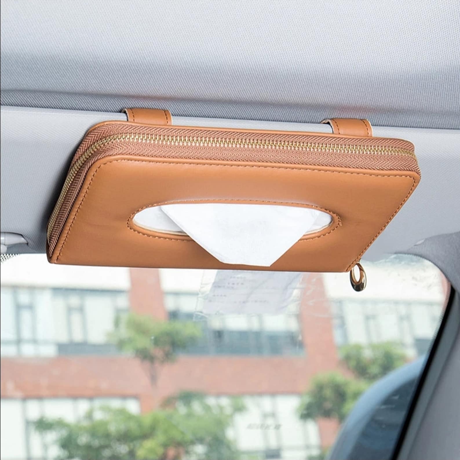 Car Tissue Holder Kleenex Box for Car Visor with Zipper Etsy