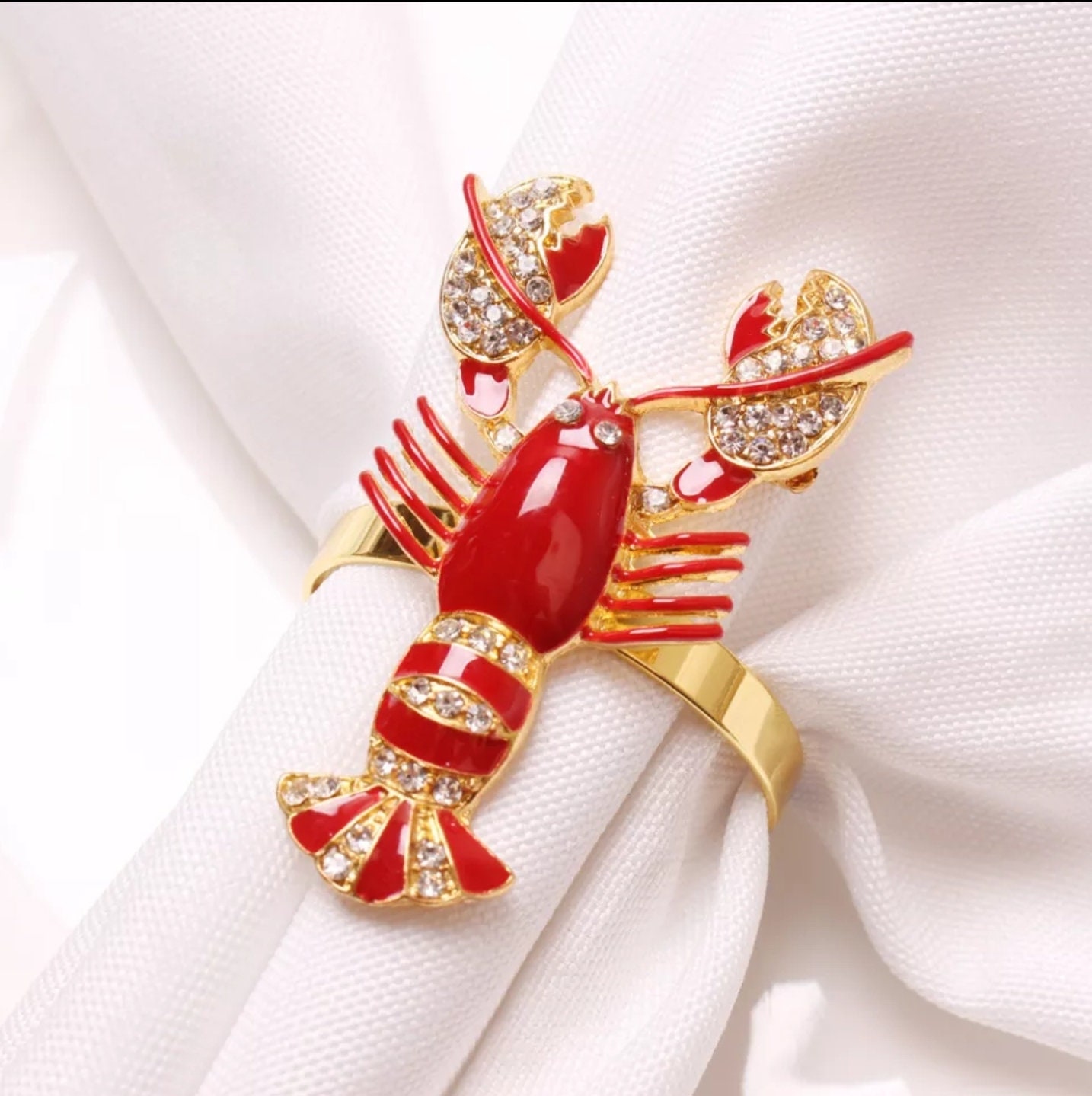 Bling Napkin Rings Red Lobster Napkin Ring Luxury Napkin Etsy UK